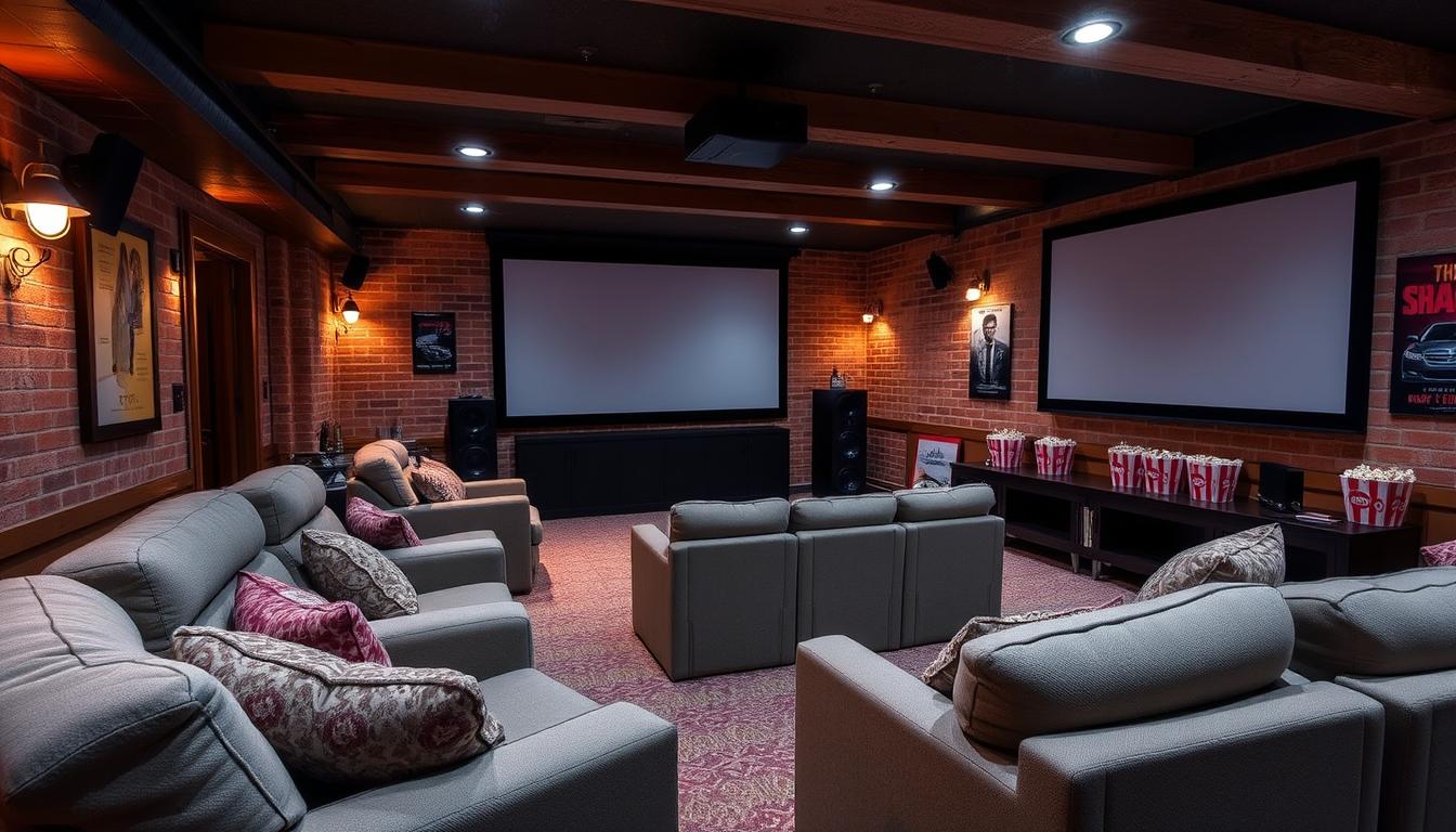 Unfinished Basement Home Theater Design Ideas