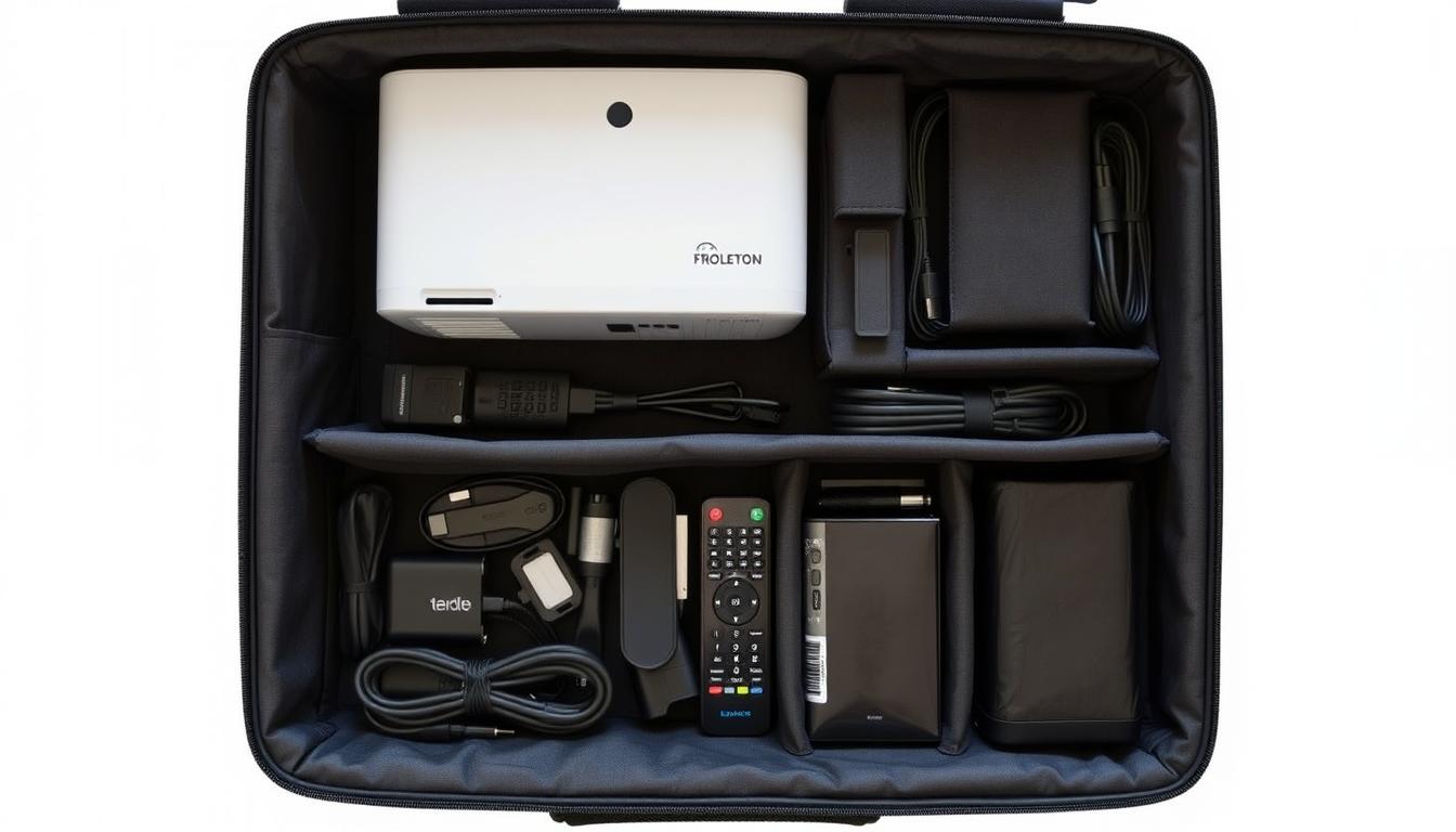Large storage capacity for projector and accessories