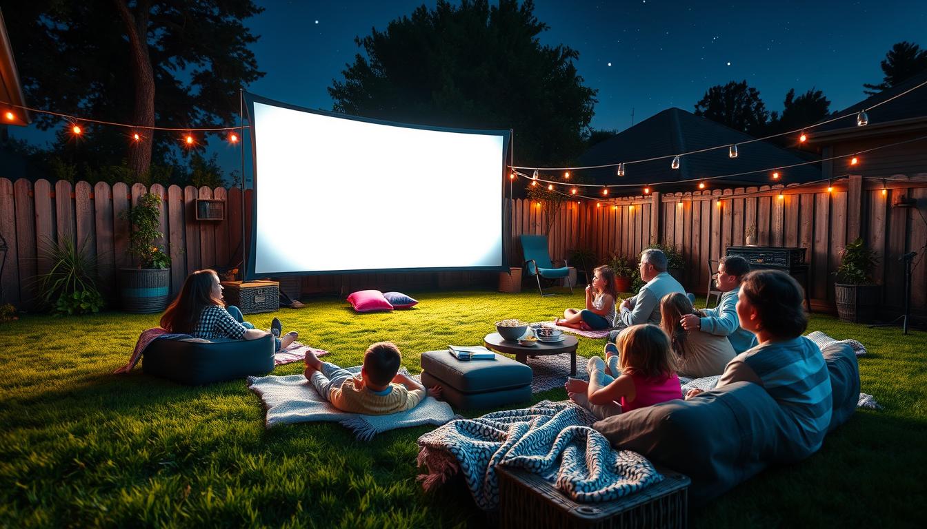 family movie night setting