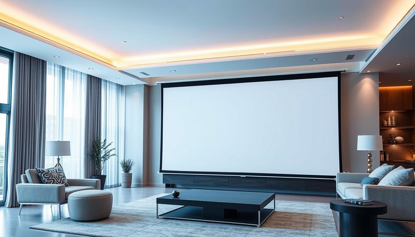 motorized projector screen with ALR technology