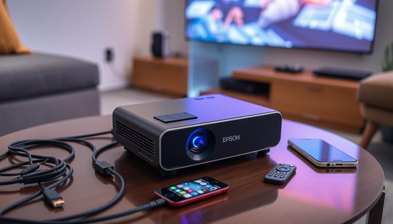 setup features and connectivity options of the Epson EpiqVision Mini EF21