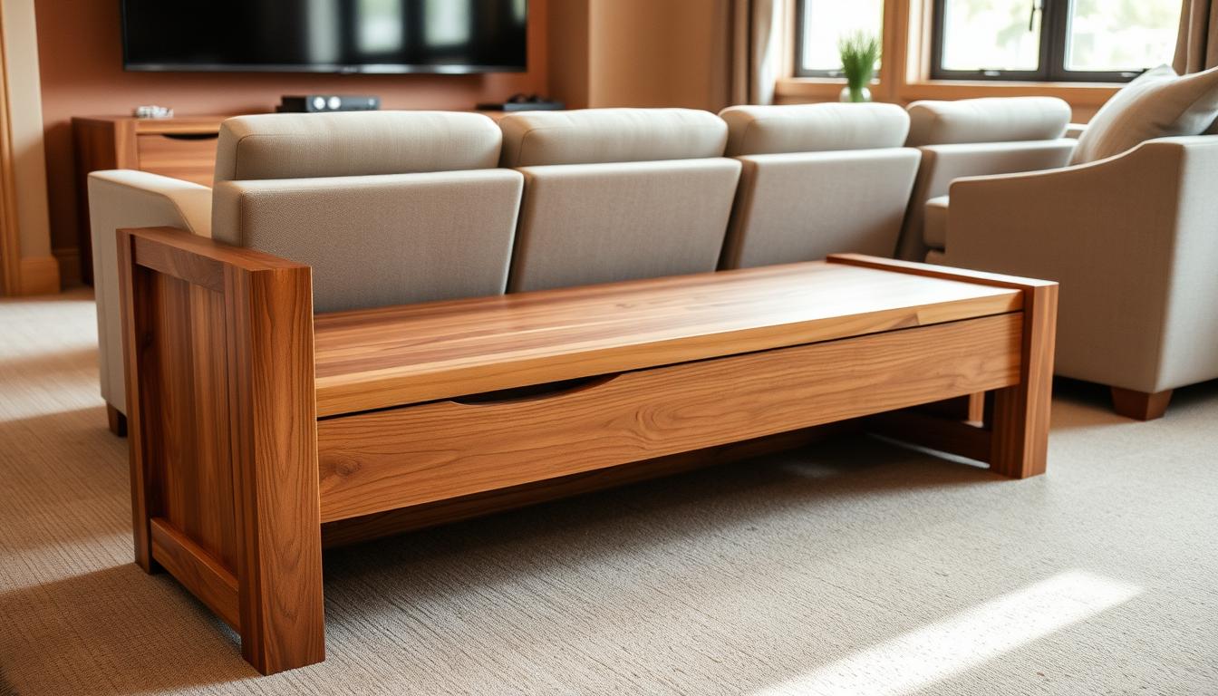 Crafting a Wooden Storage Bench for a Home Theater Room
