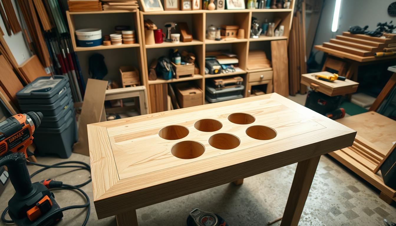 DIY home theater table build process DIY home theater table build process