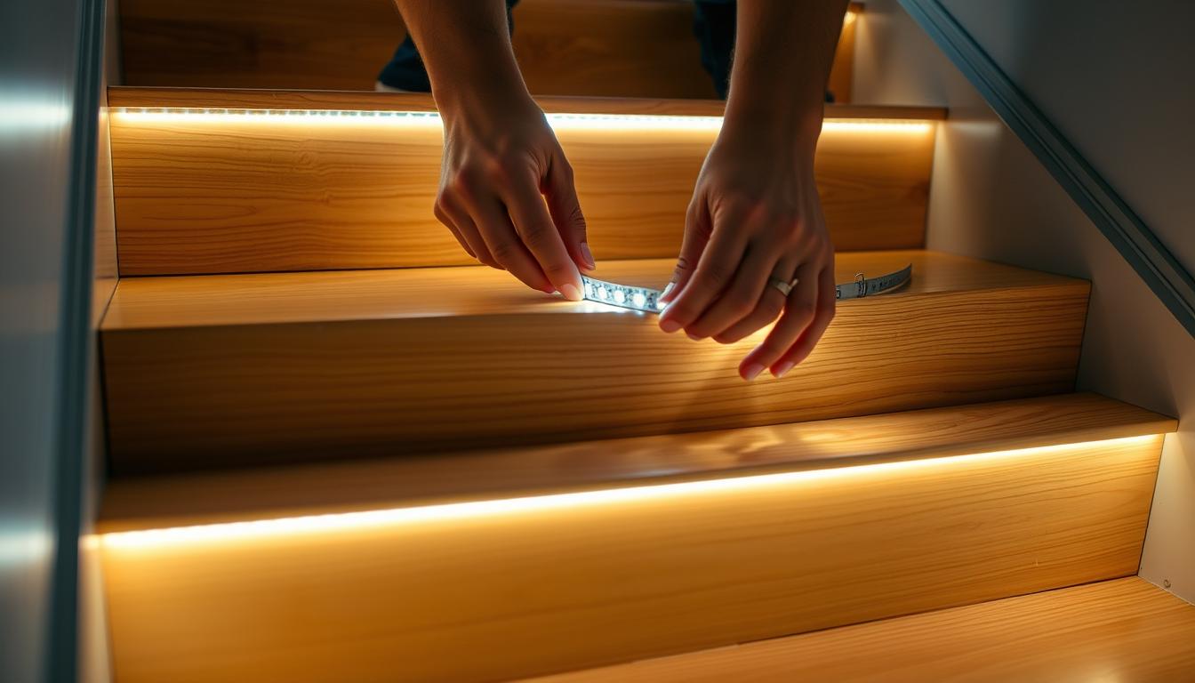 LED strip installation process