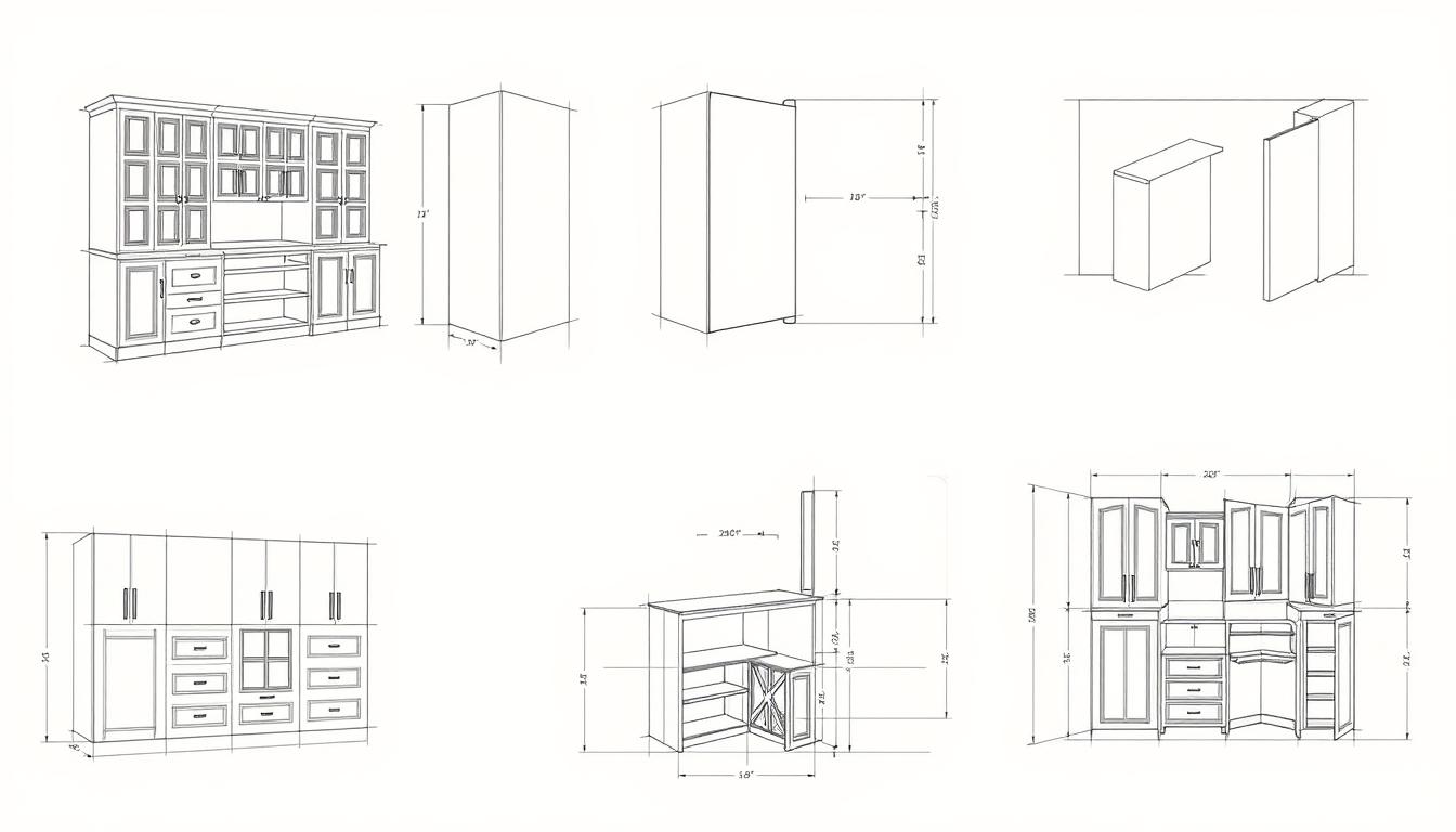 cabinet design sketches