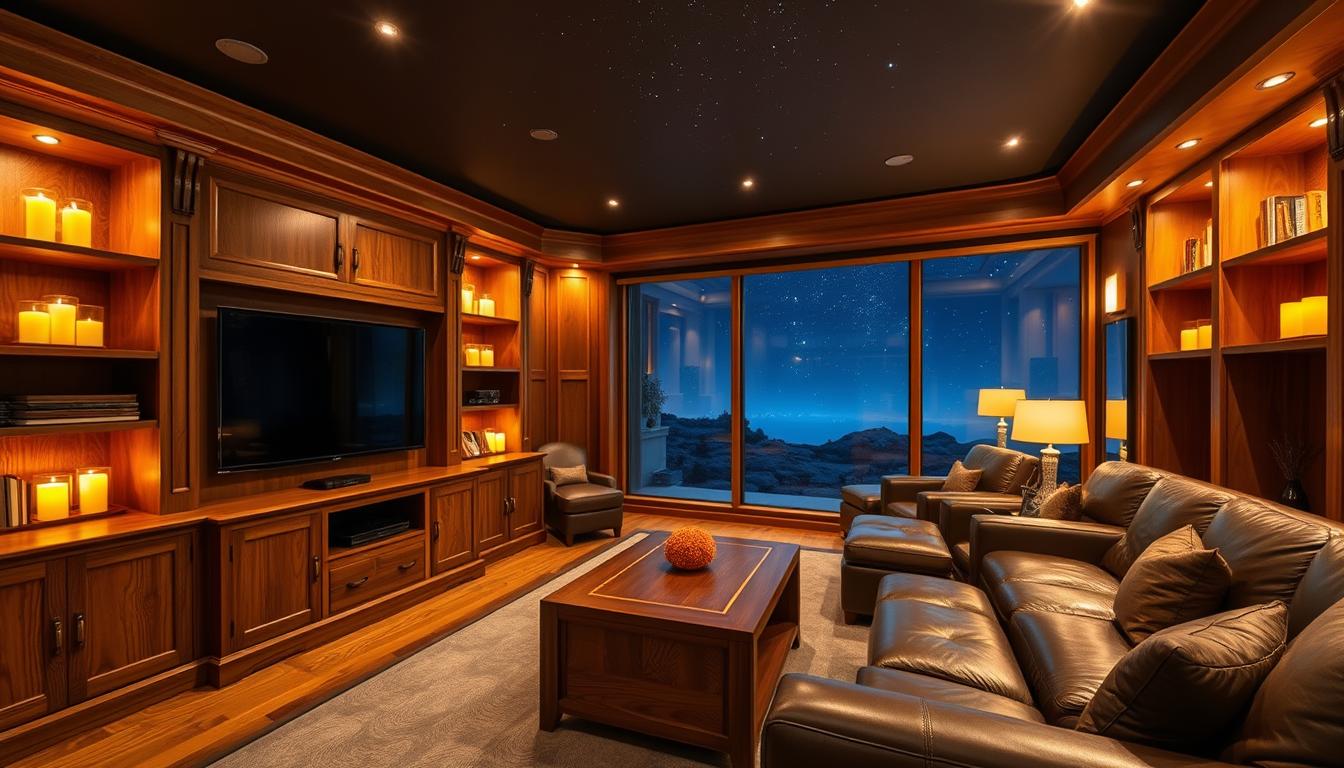 custom wood in cinematic space
