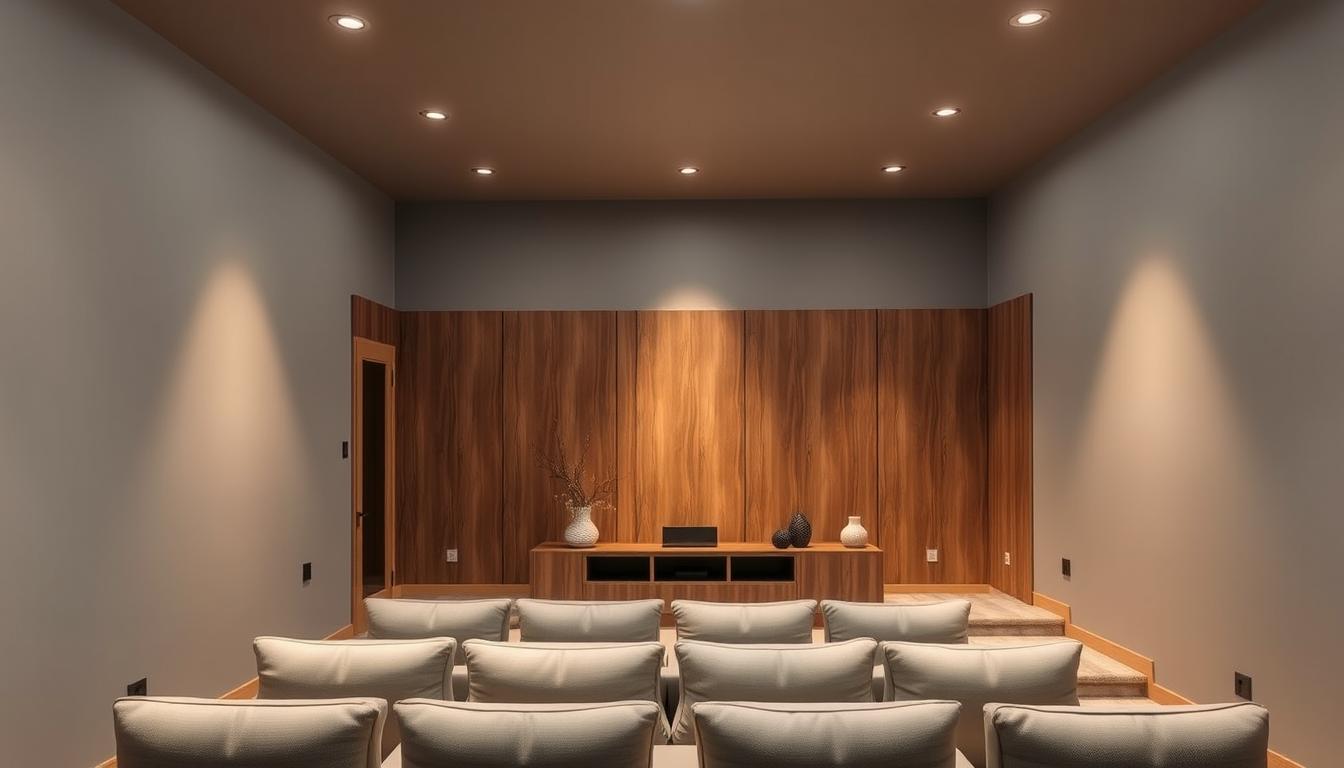 neutral color palette for home theater