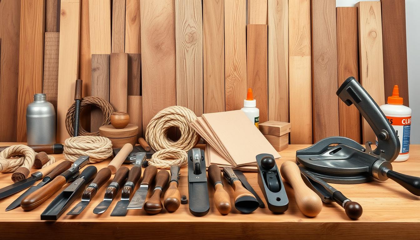 wood tools and materials