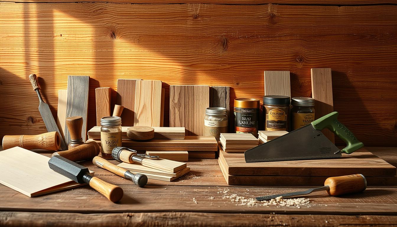 wood wall materials and tools