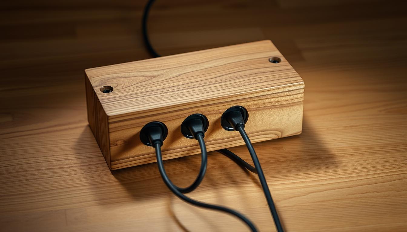 wooden cable management box wooden cable management box