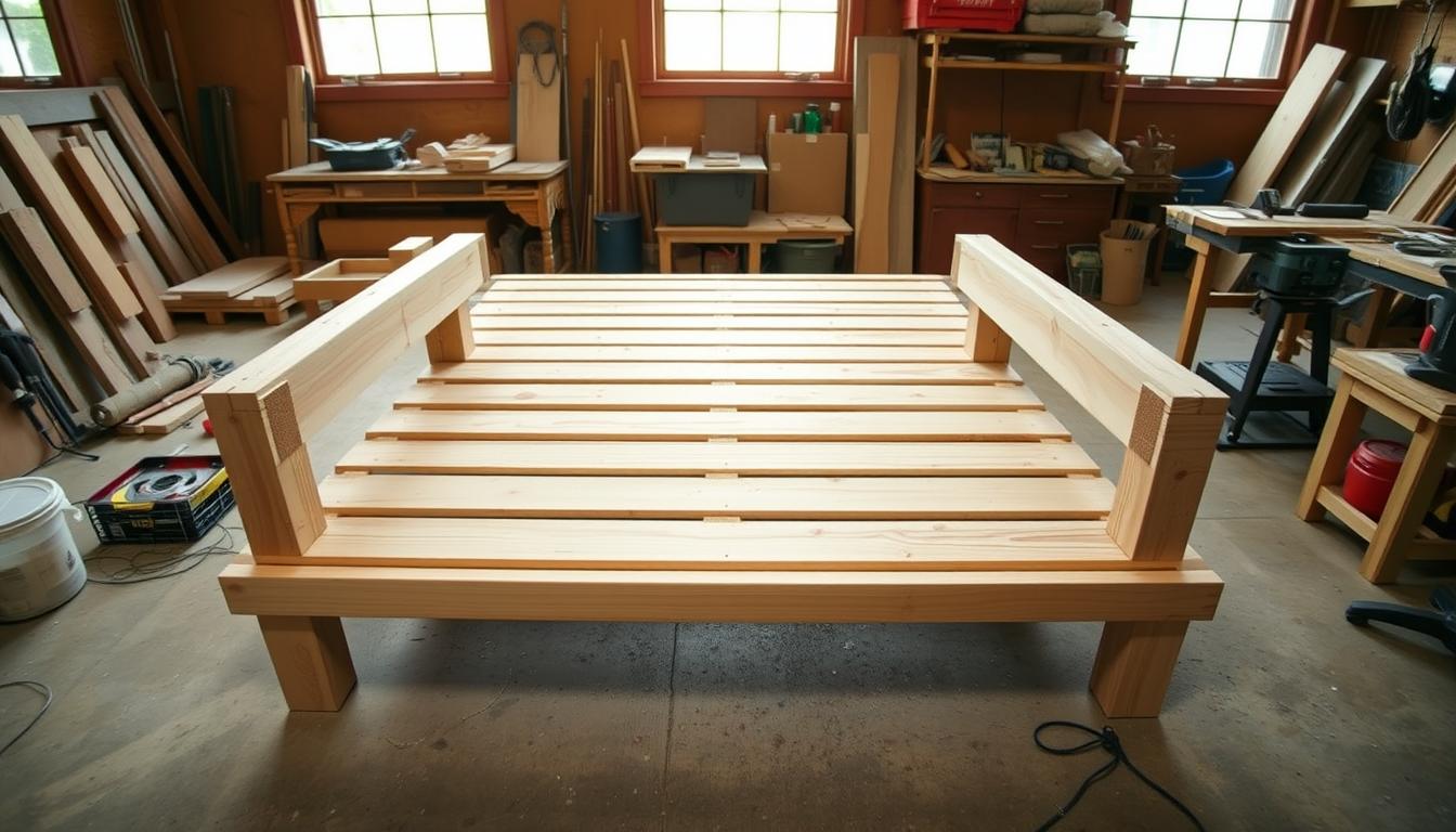 wooden seating platform assembly