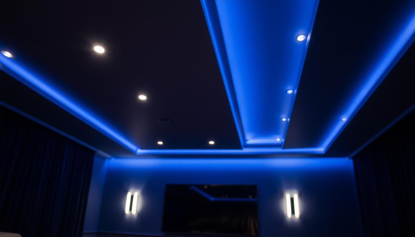 Intricate home theater lighting control panel, sleek and modern design with touch-sensitive buttons, dimmers, and intuitive interface. Soft ambient lighting from recessed ceiling fixtures, accentuating the dark, cozy ambiance of the home cinema space. A discreet, minimalist control system seamlessly integrated into the room's decor, allowing precise regulation of brightness, color temperature, and lighting scenes to enhance the immersive movie-watching experience. High-quality materials, clean lines, and a sophisticated, high-tech aesthetic convey the advanced capabilities of this smart home lighting solution. Intricate home theater lighting control panel, sleek and modern design with touch-sensitive buttons, dimmers, and intuitive interface. Soft ambient lighting from recessed ceiling fixtures, accentuating the dark, cozy ambiance of the home cinema space. A discreet, minimalist control system seamlessly integrated into the room's decor, allowing precise regulation of brightness, color temperature, and lighting scenes to enhance the immersive movie-watching experience. High-quality materials, clean lines, and a sophisticated, high-tech aesthetic convey the advanced capabilities of this smart home lighting solution.